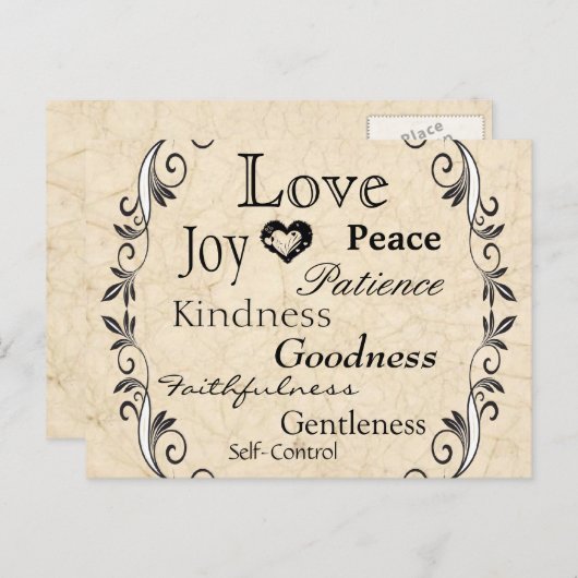 Carte Postale Faire-part Écriture d'amour, date de sauvegarde (Devant / Derrière)