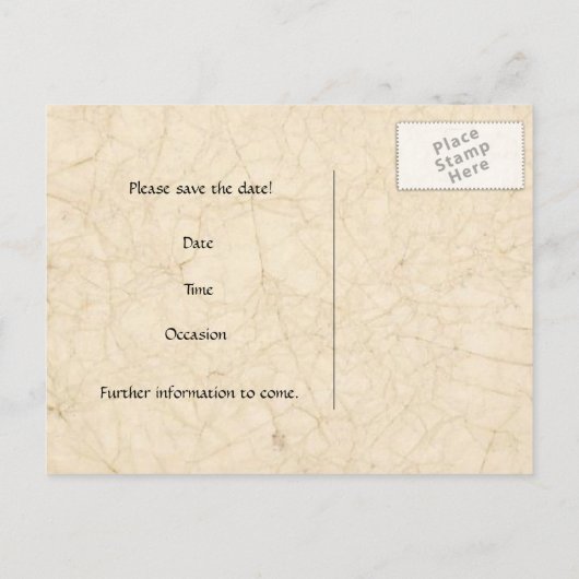 Carte Postale Faire-part Écriture d'amour, date de sauvegarde (Dos)