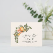 Carte Postale Faire-part Écriture élégante mariage moderne botanique citrus (Debout devant)