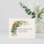 Carte Postale Faire-part Écriture élégante mariage moderne botanique citrus (Debout devant)