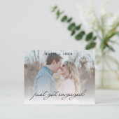 Carte Postale Faire-part Écriture élégante, photo de fiançailles (Debout devant)