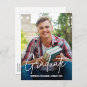 Carte Postale Faire-part Écriture manuscrite moderne personnalisée avec pho (Devant / Derrière)