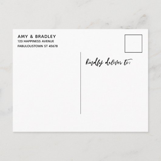 Carte Postale Faire-part Écriture manuscrite Or moderne Noir Enregistrer la (Dos)