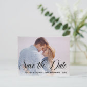 Carte Postale Faire-part Écriture manuscrite photo mariage Enregistrer la d (Debout devant)