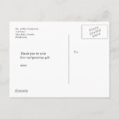 CARTE POSTALE FAIRE-PART ÉCRITURE MANUSCRITE REMERCIEMENTS DE MARIAGE (Dos)