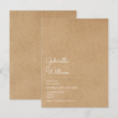 Carte Postale Faire-part Écriture minimale rustique Kraft Save the Date (Devant / Derrière)