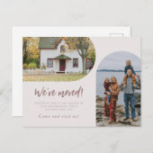 Carte Postale Faire-part Écriture moderne Deux arches Photo Nous avons démé (Devant / Derrière)