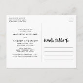 Carte Postale Faire-part Écriture Pinceau Gras Superposition Photo Changer  (Dos)