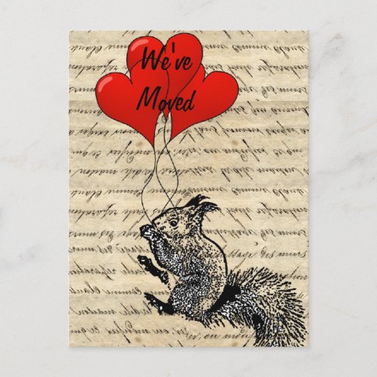 Carte Postale Faire-part Écureuil drôle changement d'adresse (Devant)