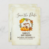 Carte Postale Faire-part Écureuil et citrouilles Automne Rustique STD (Devant / Derrière)