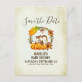 Carte Postale Faire-part Écureuil et citrouilles Automne Rustique STD (Devant)