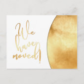 Carte Postale Faire-part Effet Gold Foil, Annonces "We've Moved" (Devant)