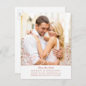 Carte Postale Faire-part effet rose gold de la respiration de bébé enregist (Devant / Derrière)