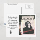 CARTE POSTALE FAIRE-PART ÉGALITÉ, JE SUIS FEMME (Devant / Derrière)