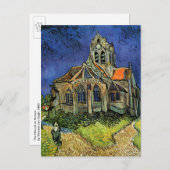 Carte Postale Faire-part Eglise d'Auvers par Vincent van Gogh Mariage (Devant / Derrière)