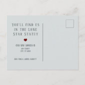 Carte Postale Faire-part El Paso Blue Linen et Heart Texas Moving (Dos)