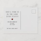 Carte Postale Faire-part El Paso Gris Lin et Coeur Texas Moving (Dos)