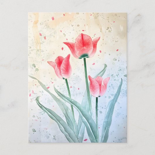 Carte Postale Faire-part Élégance floue de la Tulipe (Devant)