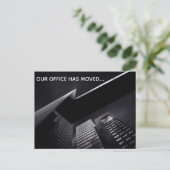 Carte Postale Faire-part Élégance sur mesure Immeuble de bureaux noir en dé (Debout devant)