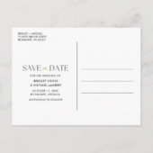 Carte Postale Faire-part Elégant 3 mariage photo Enregistrer la date (Dos)