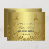 Carte Postale Faire-part Elégant Abstrait Peacock Mariage (Devant / Derrière)