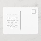 Carte Postale Faire-part Élégant aquarelle botanique Graduation (Dos)