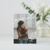 Carte Postale Faire-part Élégant aquarelle botanique Graduation (Debout devant)