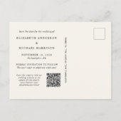Carte Postale Faire-part Élégant Arc Photo QR Code Enregistrer La Date (Dos)