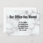 Carte Postale Faire-part Elegant aux Marble Annonce de déménagement de bure (Devant / Derrière)