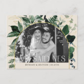 Carte Postale Faire-part Elégant Beige Botanical QR code Mariage photo (Devant)