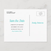 Carte Postale Faire-part Élégant Bleu Or 30e Anniversaire Enregistrer la Da (Dos)