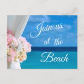 Carte Postale Faire-part Elégant Blue Ocean Beach été Enregistrer la date (Devant)