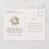 Carte Postale Faire-part Élégant botanique rustique moderne de pampas eucal (Dos)