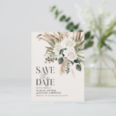 Carte Postale Faire-part Élégant botanique rustique moderne de pampas eucal (Debout devant)