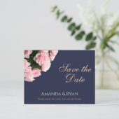 Carte Postale Faire-part Élégant bouquet de roses roses Mariage Enregistrer (Debout devant)