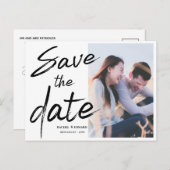 Carte Postale Faire-part Élégant Brosses De Police Photo Mariage Enregistre (Devant / Derrière)