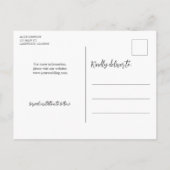 Carte Postale Faire-part Élégant Brush Script Photo Mariage Enregistrer La  (Dos)