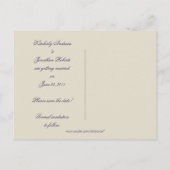 Carte Postale Faire-part Élégant cadre de défilement violet Enregistrer la  (Dos)