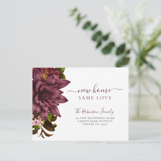 Carte Postale Faire-part Élégant chic botanique floral en mouvement (Debout devant)