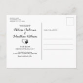 Carte Postale Faire-part Elegant Chic Gold Custom Pet Photo Chien Mariage (Dos)