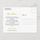 Carte Postale Faire-part Élégant coeur d'or Changer la date reportée (Dos)