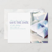 Carte Postale Faire-part Élégant Coussin de Bague Save the Date (Devant / Derrière)