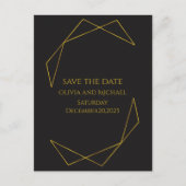 Carte Postale Faire-part Elegant dark and gold save the date card (Devant)