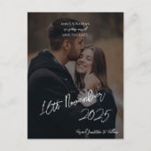 Carte Postale Faire-part Élégant deux script photo mariage Enregistrer la d (Devant)