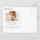 Carte Postale Faire-part Élégant Diplômé Nom Classe de 2 Diplôme Photo (Dos)