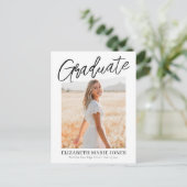 Carte Postale Faire-part Élégant Diplômé Nom Classe de 2 Diplôme Photo (Debout devant)