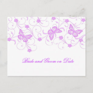 Carte Postale Faire-part Elegant Dream Purple Butterfly Enregistrer la cart