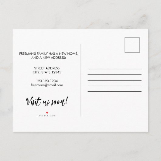 Carte Postale Faire-part Élégant écriture blanche photo de pendaison de cré (Dos)