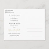 Carte Postale Faire-part Élégant Écriture Moderne Dorée Enregistrez la Date (Dos)