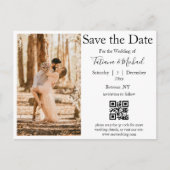 Carte Postale Faire-part élégant enregistrer la date code qr photo mariage (Devant)